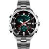 SKMEI Orologio da polso da uomo, impermeabile, militare, analogico, digitale, con cronografo a LED, multi ora, in acciaio inox, da uomo, 1146-argento, L, Sportivo
