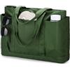 VASCHY Borsa Mare Grande,Borsa Spiaggia Donna Impermeabile Borse Tela Mare con Tasche Multifunzione Piegevole Viaggio Estiva Verde