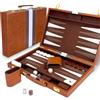 Lohofrnny Set Backgammon, Set di Backgammon Classico per 2 Giocatori, Gioco di Strategia da Viaggio Portatile (15 pollici, Marrone)