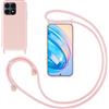 GoodcAcy Cover con Collana per Honor X8a 6.7,Custodia Silicone Liquido con cordini,Custodie con Regolabile Collana Antiurto AntiGraffio Case con Laccio Tracolla per Honor X8a 6.7,Pink