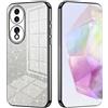 ILING Cover per Honor 70 5G, Ultrasottile Elegante Colore Sfumato Brillantini Carta Design Ragazza Custodia, Morbido TPU Antiurto Silicone Elettrolitico Case (Nero)