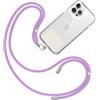 TBOC Cordino Catenella Laccio Strap Porta Cover [Malva] con Toppa di Fissaggio [Bianco Ice] per Telefono Cellulare da Collo - Tracolla Catenina con cordini Accessori Telefoni Universale Laccetti