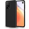 ebestStar - Cover per Xiaomi Mi 10T 5G, Mi 10T Pro 5G, Custodia Protezione Carbonio Design, TPU Morbida Antiurto, Nero