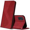 ZONNAVI Cover per Samsung Galaxy A51, Flip Custodia Pelle PU con [Slot Cart] [Supporto Stand] [Magnetica], Cover a Libro Portafoglio per Samsung Galaxy A51 (Rosso)