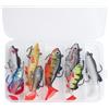 Realure 8 Pezzi Kit di Esche Artificiali Spinning Mare, 5 Dimensioni Shad Spinning, Esche da Pesca per Trote d'Acqua Dolce, Minnow Spin per Acqua Salata, Pesca Alla Trota, Spigola, Salmone