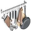 Booxihome Barra per appendere utensili da cucina, in acciaio inox, con 15 ganci per utensili da cucina, 60 cm