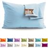 SoNiT home decor SONIT - Set 4 Federe Celeste Cuscino Letto 50x80 cm 100% Cotone con Chiusura a Busta, Morbidi e Traspiranti, Letto Matrimoniale, Fodere Guanciale Lavabili Biancheria Letto, Made in Italy