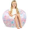 decalsweet Grande Poltrona a Sacco per Bambini con Cerniera, Pieghevole Sedia Sacchetto Sacco di Fagioli per Animali di Peluche per Ragazzi Ragazze Indoor Outdoor (No Filling), Farfalla Colorata