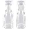 Solimery 2 pezzi Caraffe d'acqua in plastica da 1,6 L con coperchi apribili , brocche infrangibili riciclabili e alimentari, barattolo di succo