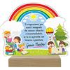 STAMPATEK Idee Regalo per Maestre Fine Anno, Targa Con Dedica e Arcobaleno, per Insegnanti Degli Alunni, Bambini 5 Elementare, Asilo