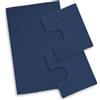 SpazioTessile Tappeto Bagno Scendi Doccia Spugna cm 45x60-60x90-60x120-60x180 Cotone Greca Made in Italy (Blu, Set 3 Pezzi)