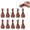 HERCHR Mini Cucchiai di Legno da 10 Pezzi,Cucchiaini Legno Piccolo Cucchiaio di Sale in Legno, Mini Cucchiai da Degustazione Miele Caffè Tè Cucchiaini Zucchero Condimenti Cucchiai di Sale per Cucinare