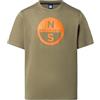 NORTH SAILS T-Shirt Uomo Manica Corta con Maxi Logo in Cotone Organico (IT, Testo, 3XL, Regular, Regular, Deep Green)