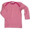 Cosilana - Maglietta intima a maniche lunghe da bambini, 70% lana e 30% seta, Rosa scanalato., 50/56 cm