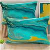PETTI Artigiani Italiani - Coppia di Federe Cuscino 50x70 cm in Microfibra, Cuscini Arredo Camera da Letto, Divano, Salotto, Set 2 Fodere Copricuscino, Federa Marble Verde, 100% Made in Italy