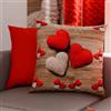 PETTI Artigiani Italiani - Coppia di Federe Cuscino 50x50 cm in Microfibra, Cuscini Arredo Camera da Letto, Divano, Salotto, Set 2 Fodere Copricuscino, Federa Cuore, 100% Made in Italy
