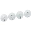 FACKELMANN Ventosa 4,5 cm 4 pezzi in plastica/acciaio inox, trasparente/argento, 4,5 x 4,5 x 2,5 cm
