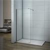 AICA Parete Doccia Walk In Vetro Temperato Trasparente Anticalcare 8 mm Con Barra Stabilizzatrice Tagliabile da 90 cm misura 120x200 cm