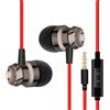 Qiebenav Surround Bass Sound Headset per computer Cuffie cablate antipolvere Universale In-ear con microfono integrato Hifi con cancellazione del rumore Rosso