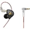 Qiebenav Auricolari con monitor da palco Cuffie in-ear cablate con potente bobina magnetica Φ10mm Suono Hifi Subwoofer Telefono Corsa Sport Nero Con Microfono
