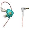 Qiebenav Monitor da palco Auricolare In-Ear Wired Cuffie con Potente Φ10mm Bobina Magnetica Hifi Suono Subwoofer Telefono Corsa Sport Ciano Con Microfono
