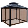 DUEYUN Zanzariera per Gazebo 3x3, Esterno Zanzariera Universale da Giardino Patio, 4 Pannelli Pareti Laterali con Cerniera Impermeabile per Pergolato e Pergola (3m*3m*2.2m)