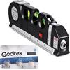 Qooltek Livella laser Qooltek - laser multifunzione, linee laser orizzontali verticali incrociate, metro a nastro da 2,5 m / 8 piedi, righello in metallo da 15 cm / 6 pollici