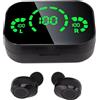 BROLEO Cuffie wireless, display digitale di potenza touch control connessione automatica auricolari per telefono per laptop