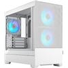 Fractal Design Pop Mini Air RGB White Core - Tempered Glass Clear Tint - Honeycomb Mesh Front - TG side panel - Three 120 mm Aspect 12 RGB fans included - mATX High Airflow PC Gaming Case