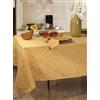 RICAMI FIORENTINI BALDI Tovaglia con tovaglioli, fiandra di cotone 100% LONDRA. Made in Italy (Rettangolare cm 150x320 con 12 tovaglioli - oro)