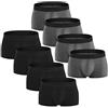 Generic Confezione da 6 boxer da uomo in cotone wasite, biancheria intima da uomo, taglie forti, elasticizzati, attivi all'auto, mutandine da boxe da uomo, grigio., XL
