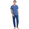 Noidinotte; more than pyjamas Noidinotte - Pigiama Uomo Top Manica Corta e Pantalone Lungo Cotone Tan - M Blu