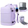 HDeye Zaino da viaggio da donna, viola, grande bagaglio a mano, con scomparto per computer portatile da 15,6 pollici, 35 litri, 6 tasche, softshell, espandibile, apertura a 180°, non impermeabile, per
