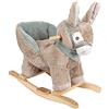 Small Foot Animal à Bascule âne avec Fauteuil, poignées et licol, en Peluche, à partir de 12 Mois, réf. 12210 Ano,Asino Toys, Multicolore