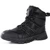 LUDEY Militari Uomo Stivali Tattici Stivali da Trekking Antiscivolo Scarpe da Lavoro Comode Stivali da Combattimento Scarpe da Corsa Alla Caviglia Stivali da Pattuglia Nero 41EU