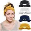 DRESHOW 4 Pezzi Fasce per Capelli Donna Elastica Turbante Fascia Capelli Cerchietti Annodato Fasce Accessori Capelli