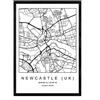 Nacnic Stampa mappa della città nordico stile di Newcastle nel Regno Unito in bianco e nero. A3 formato della carta stampata No 250 gr. Dipinti, stampe e manifesti per soggiorno e camera da letto