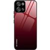 ILING Cover per Motorola Moto G75 5G, Ultra Sottile Elegante Colore Sfumato Vetro Temperato Hard Indietro Custodia, Morbido TPU Bumper Antiurto Silicone Cover Case (Rosso fuoco)