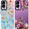 Tedyhulle 2 Pezzi Cover per Honor 90 Lite 6,7, Disegni Fiore Rosa Fioreale Aesthetic Custodia Protezione Fotocamera Silicone TPU Morbida Antiurto Cellulare Case per Donne, Iridescente +viola