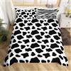 Homemissing Copripiumone Morbido stampa mucca Set Copripiumino 200x200cm stampa zebra 3D della pelle animale Copripiumini pelliccia bianca e nera della camera da letto reversibile