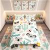 Homemissing Set di biancheria da letto per bambini, ragazzi e ragazze, motivo koala, con animali kawaii, copripiumino con piante tropicali, copriletto traspirante per letto singolo