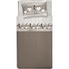 PENSIERI DELICATI Completo Letto Singolo, Flanella 100% Cotone Caldo e Morbido, Completo Lenzuola 1 Piazza 90 x 200 cm, Include Lenzuolo Sotto, Sopra e 1 Federa, Made in Italy, Fantasia Gnomi Beige