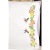 Tobin Stamped Pillowcases for Embroidery, Hummingbirds, 20 x 30 Kit da Ricamo, Policotone, Colibrì, Standard