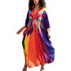 YouKD - Abito Caftano da donna, taglia grande, stile bohémien, per spiaggia, vestito ampio, taglia unica
