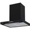 Cata Sygma 6010 BK - Cappa aspirante a 4 livelli di estrazione 3+1 Turbo Pannello di controllo elettronico Motore BT3 Extra Silenzioso Illuminazione LED Filtri Lavabili in Lavastoviglie Larghezza 60