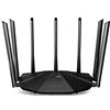 Tenda AC23 AC2100 Router WiFi Dual Band Gigabit, 5 GHz/1733Mbps e 2.4 GHz/300Mbps, 7 * 6dBi Esterno Antennas, 4 Porte Gigabit, MU-MIMO, per Fibra Ottica, Rete Ospite, IPV6