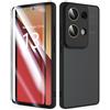 SMYTU Cover per Xiaomi Redmi Note 13 Pro 4G 6,67 Pollici con Vetro Temperato,Custodia Opaca Hard PC Glassata Traslucida Retro Resistente ai Graffi Silicone Antiurto Protettiva Case - Nero
