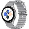 MroTech Ocean Loop Compatibile con Samsung Galaxy Watch 4/4 Classic/5/5 Pro/3 41mm Cinturino ricambio per Galaxy Watch Active/Active2 Band 20mm Cinturino Silicone Sport Bracciali Dual Metallo,Grigio