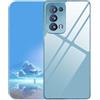 UPLAI Cover per OPPO Reno 6 Pro 5G (Reno6 Pro 5G), Ultra Sottile Vetro Temperato Antiurto Custodia, Premio PC + TPU Bumper Morbido Silicone Moda Caso. Blu