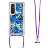 LEMAXELERS Custodia per Cellulare con Corda Collana per Mi Note 10 Lite Case,Glitter Bling Liquido Sabbie Mobili Bumper Case TPU Cover con Collana Cordoncino Cordino Case,YB GS Die